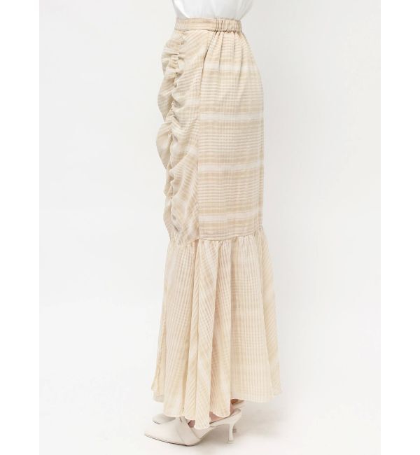 CALNAMUR「CHECK GATHERED MERMAID SK/チェックギャザーマーメイドスカート」|スカート|