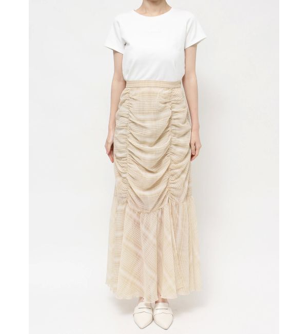 CALNAMUR「CHECK GATHERED MERMAID SK/チェックギャザーマーメイドスカート」|スカート|
