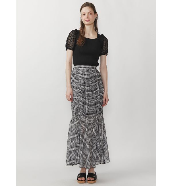 CALNAMUR「CHECK GATHERED MERMAID SK/チェックギャザーマーメイドスカート」|スカート|