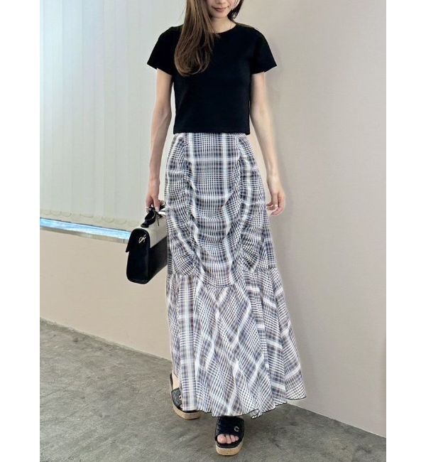 CALNAMUR「CHECK GATHERED MERMAID SK/チェックギャザーマーメイドスカート」|スカート|