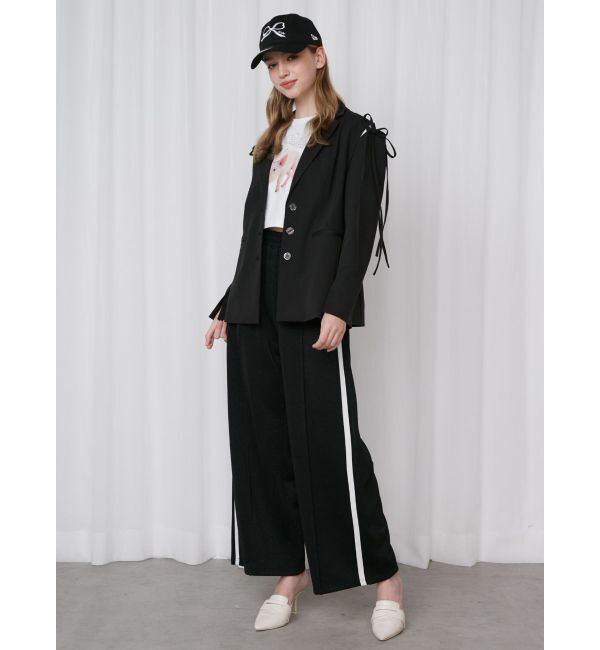 CALNAMUR「SIDE LINE RIBBON PRINT SWEAT PT/サイドラインリボンプリントスウェットパンツ」|その他|