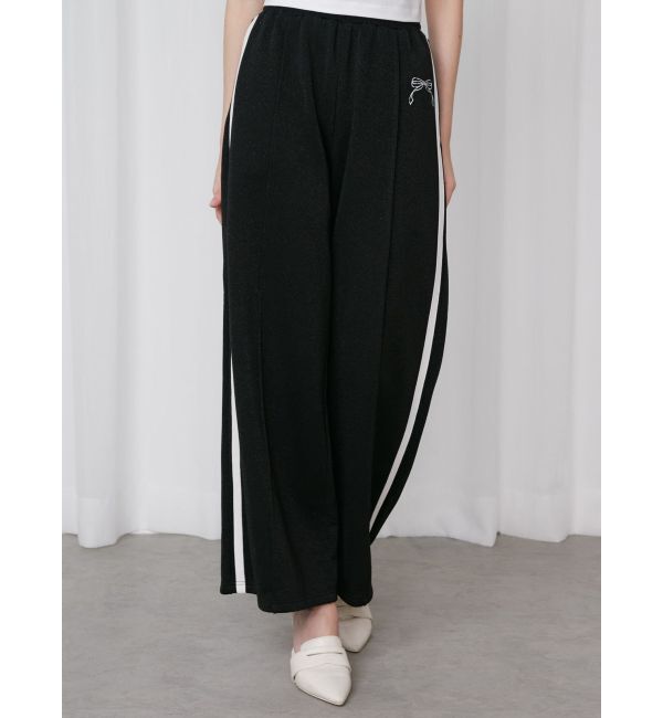 CALNAMUR「SIDE LINE RIBBON PRINT SWEAT PT/サイドラインリボンプリントスウェットパンツ」|その他|