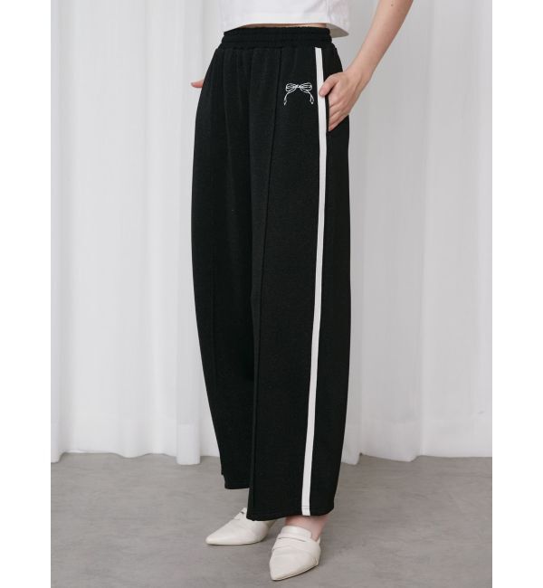 CALNAMUR「SIDE LINE RIBBON PRINT SWEAT PT/サイドラインリボンプリントスウェットパンツ」|その他|