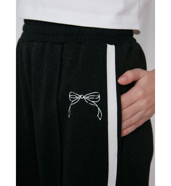 CALNAMUR「SIDE LINE RIBBON PRINT SWEAT PT/サイドラインリボンプリントスウェットパンツ」|その他|