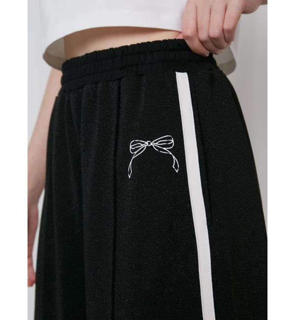 CALNAMUR「SIDE LINE RIBBON PRINT SWEAT PT/サイドラインリボンプリントスウェットパンツ」|その他|