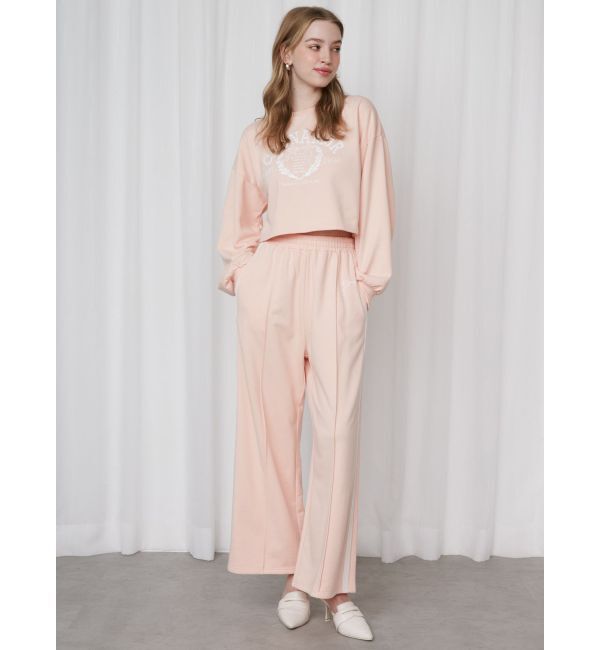 CALNAMUR「SIDE LINE RIBBON PRINT SWEAT PT/サイドラインリボンプリントスウェットパンツ」|その他|