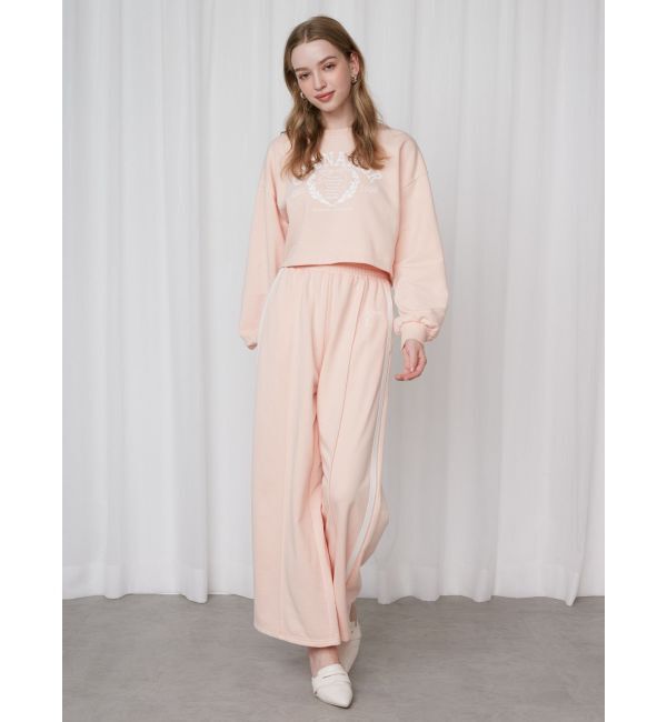 CALNAMUR「SIDE LINE RIBBON PRINT SWEAT PT/サイドラインリボンプリントスウェットパンツ」|その他|
