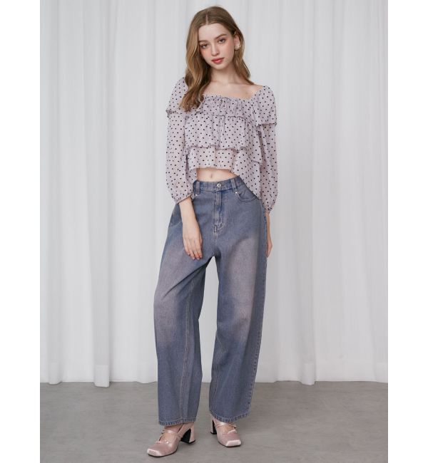 CALNAMUR「OVERDYE DENIM WIDE PT/オーバーダイデニムワイドパンツ」|デニム|