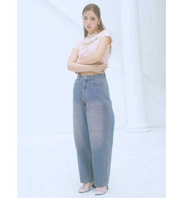 CALNAMUR「OVERDYE DENIM WIDE PT/オーバーダイデニムワイドパンツ」|デニム|