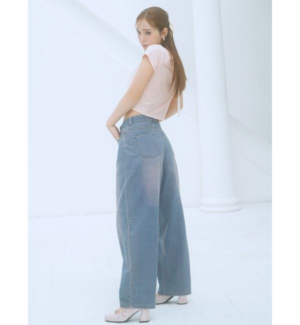 CALNAMUR「OVERDYE DENIM WIDE PT/オーバーダイデニムワイドパンツ」|デニム|