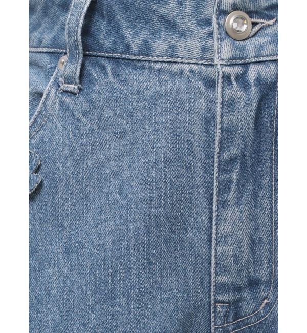 CALNAMUR「3D FLOWER STRAIGHT DENIM PT/3Dフラワーストレートデニムパンツ」|デニム|