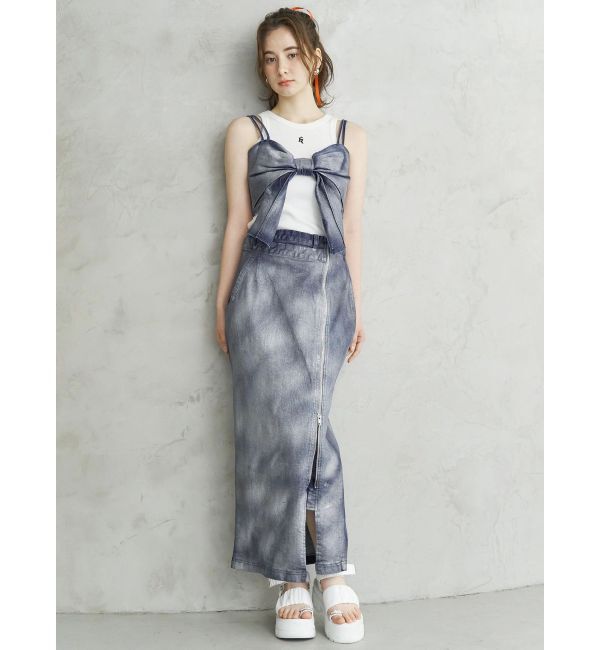 CALNAMUR「GLITTER DENIM ZIP TIGHT SKIRT/グリッターデニムジップタイトスカート」|スカート|
