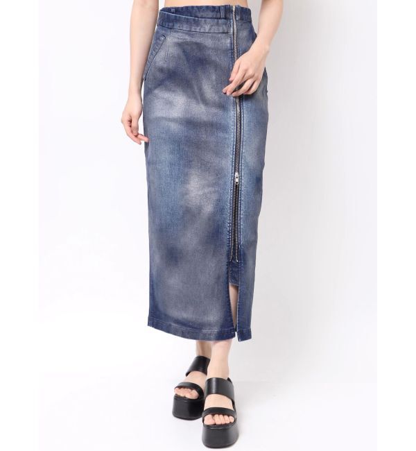 CALNAMUR「GLITTER DENIM ZIP TIGHT SKIRT/グリッターデニムジップタイトスカート」|スカート|