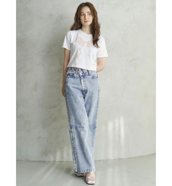 CALNAMUR「DENIM LINE SLIT PANTS/デニムラインスリットパンツ」|デニム|