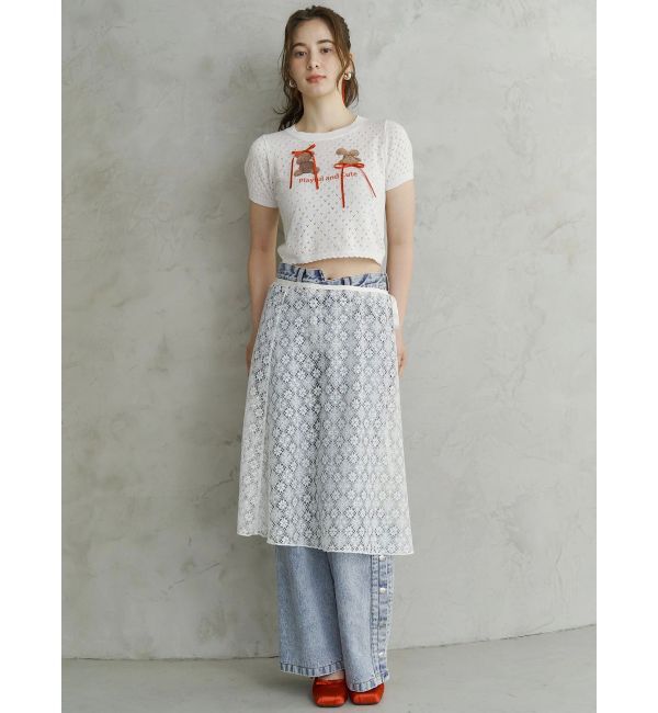 CALNAMUR「DENIM LINE SLIT PANTS/デニムラインスリットパンツ」|デニム|