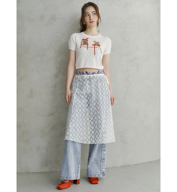 CALNAMUR「DENIM LINE SLIT PANTS/デニムラインスリットパンツ」|デニム|