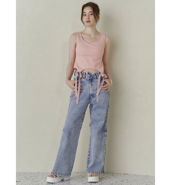 CALNAMUR「DENIM LINE SLIT PANTS/デニムラインスリットパンツ」|デニム|