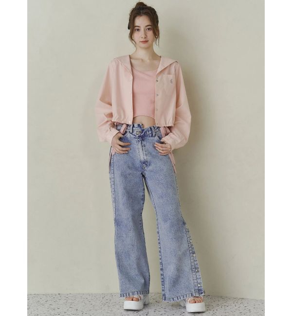 CALNAMUR「DENIM LINE SLIT PANTS/デニムラインスリットパンツ」|デニム|