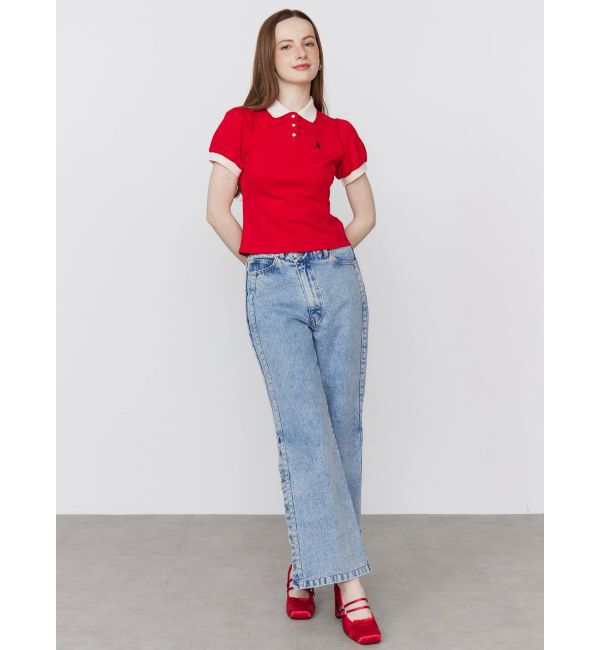 CALNAMUR「DENIM LINE SLIT PANTS/デニムラインスリットパンツ」|デニム|