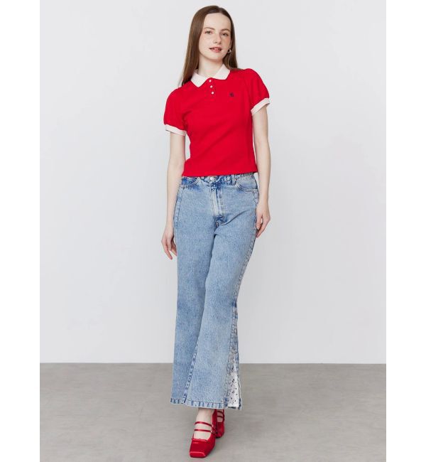 CALNAMUR「DENIM LINE SLIT PANTS/デニムラインスリットパンツ」|デニム|