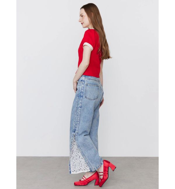 CALNAMUR「DENIM LINE SLIT PANTS/デニムラインスリットパンツ」|デニム|