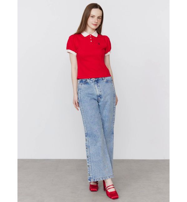 CALNAMUR「DENIM LINE SLIT PANTS/デニムラインスリットパンツ」|デニム|