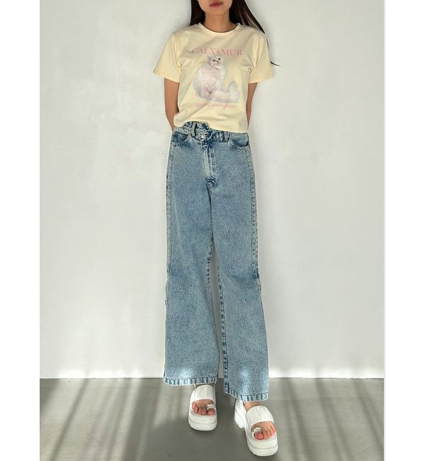 CALNAMUR「DENIM LINE SLIT PANTS/デニムラインスリットパンツ」|デニム|