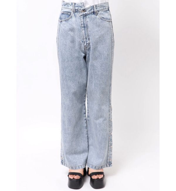 CALNAMUR「DENIM LINE SLIT PANTS/デニムラインスリットパンツ」|デニム|