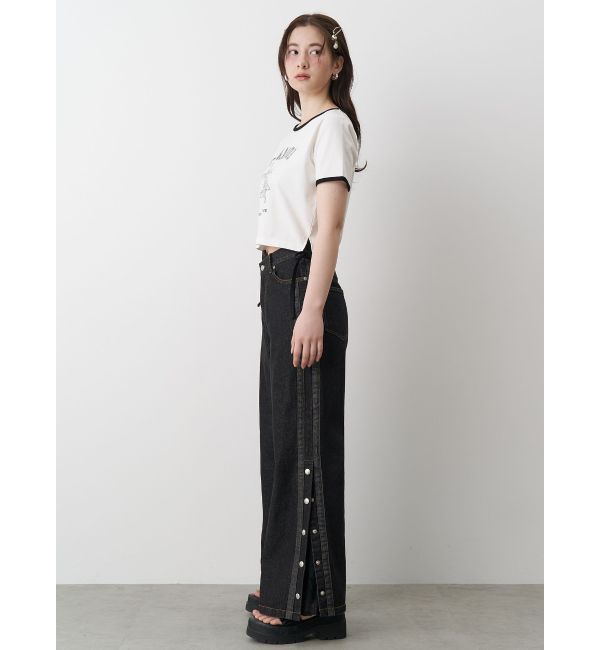 CALNAMUR「DENIM LINE SLIT PANTS/デニムラインスリットパンツ」|デニム|