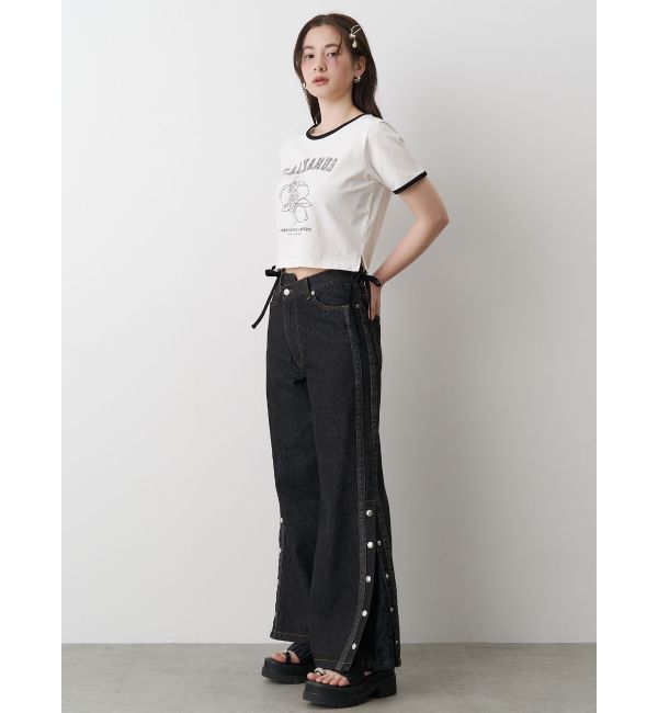 CALNAMUR「DENIM LINE SLIT PANTS/デニムラインスリットパンツ」|デニム|