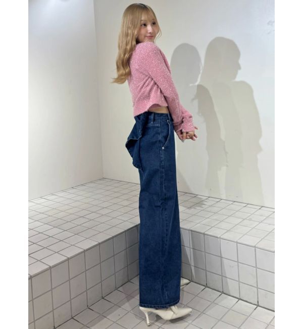 CALNAMUR「バックリボンデニムパンツ」|デニム|