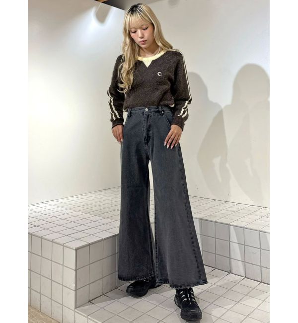 CALNAMUR「バックリボンデニムパンツ」|デニム|