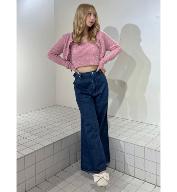 CALNAMUR「バックリボンデニムパンツ」|デニム|