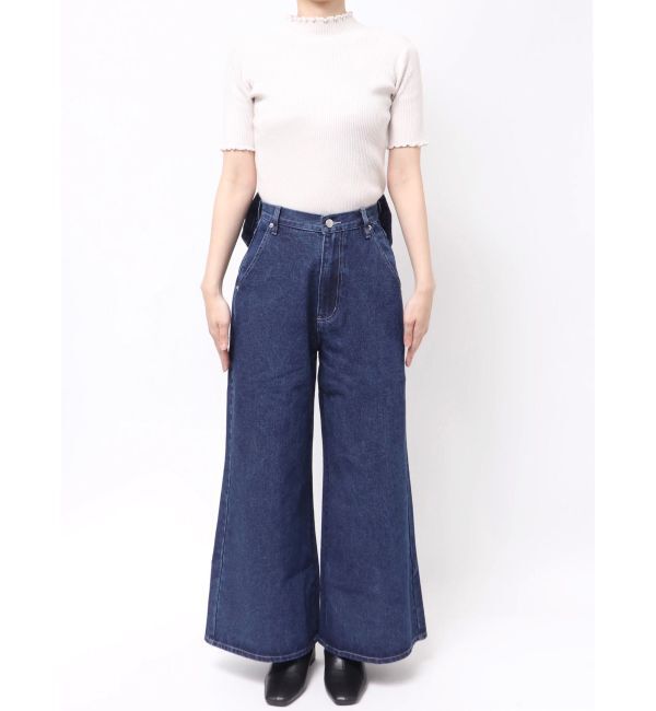 CALNAMUR「バックリボンデニムパンツ」|デニム|