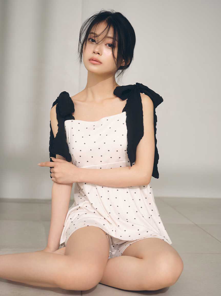 SNIDEL HOME「ショルダーリボンカットセットアップ」|ルームウェア|BLK