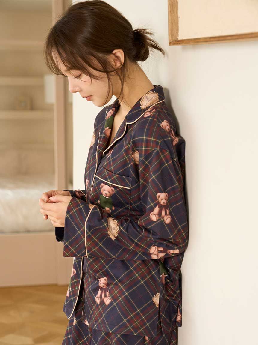 SNIDEL HOME「Bear開襟シャツ」|ルームウェア|