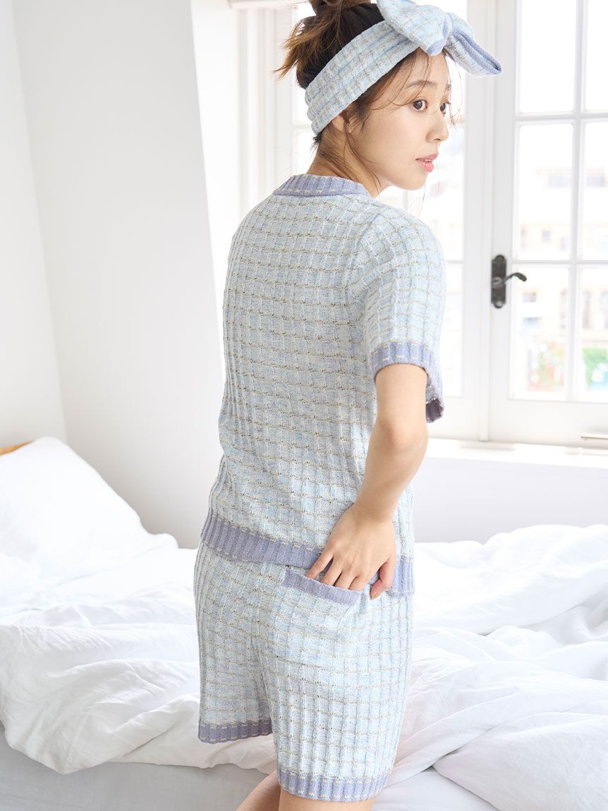 SNIDEL HOME「ラメニットツイードショートパンツ」|ルームウェア|