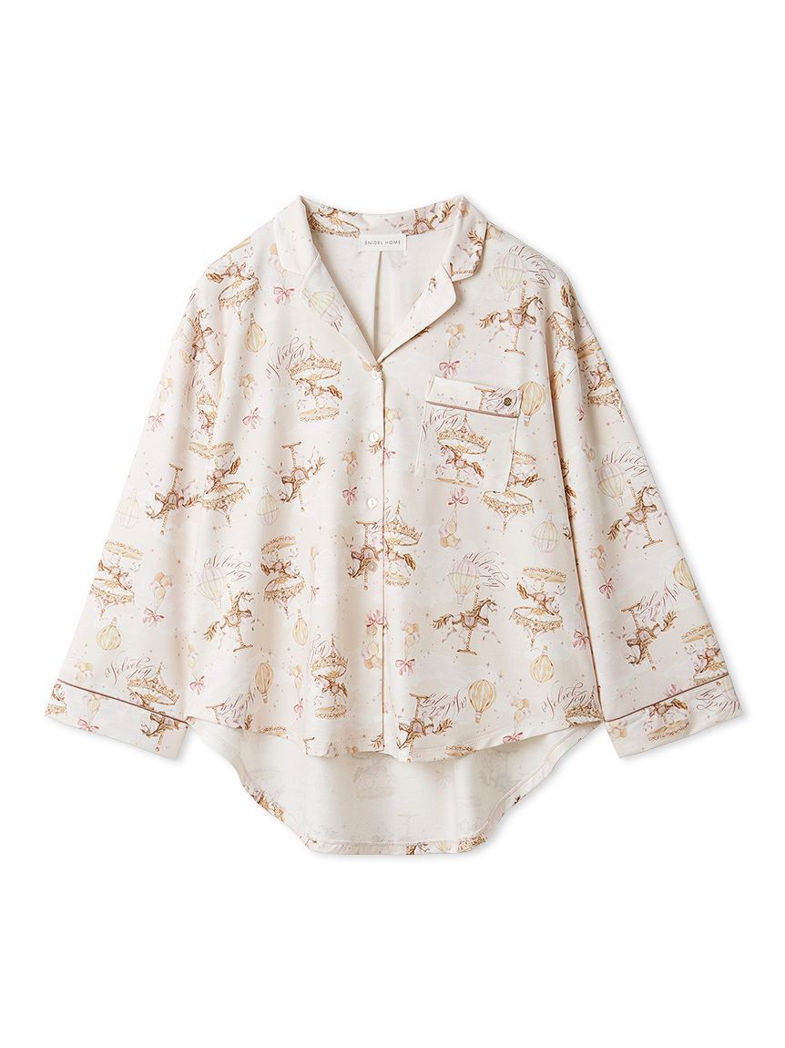 SNIDEL HOME「カルーセルプリント開襟シャツ」|ルームウェア|