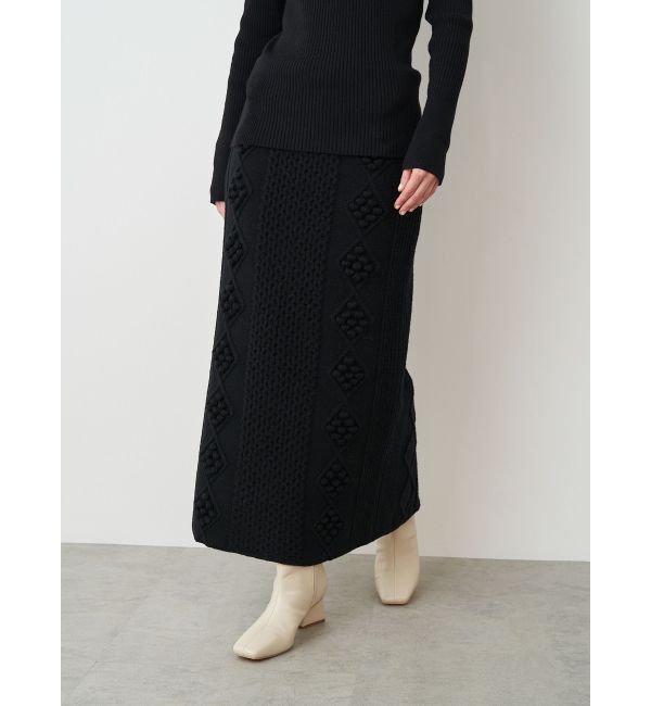ELENDEEK「CABLE TIGHT SK」|スカート|ブラック