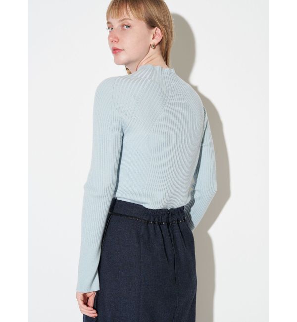 ELENDEEK「HIGH NECK WIDE RIB KT」|ニット・セーター|アイスブルー