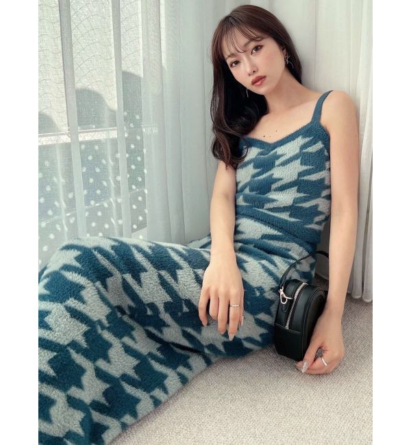 RESEXXY「ハウンドトゥースシャギーニットスカート【セットアップ着用可能】」|スカート|