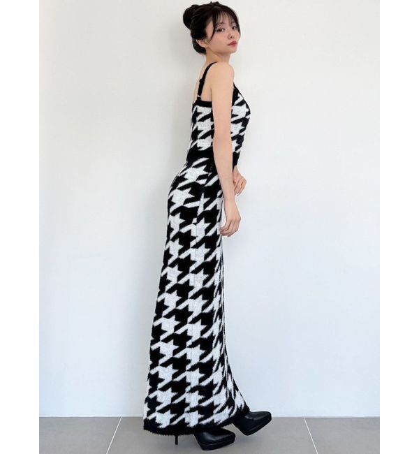 RESEXXY「ハウンドトゥースシャギーニットスカート【セットアップ着用可能】」|スカート|