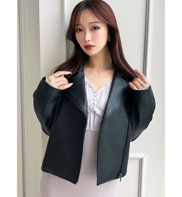 RESEXXY「フェイクレザーライダースジャケット」|ライダースジャケット|