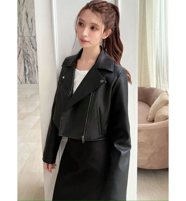 RESEXXY「フェイクレザーライダースジャケット」|ライダースジャケット|