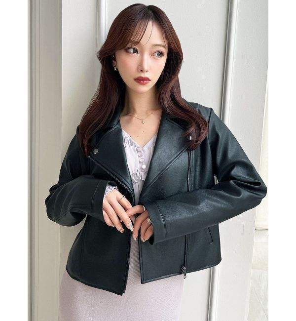 RESEXXY「フェイクレザーライダースジャケット」|ライダースジャケット|