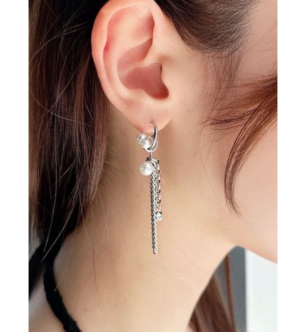 RESEXXY「パールデザインチェーンピアス」|ピアス|