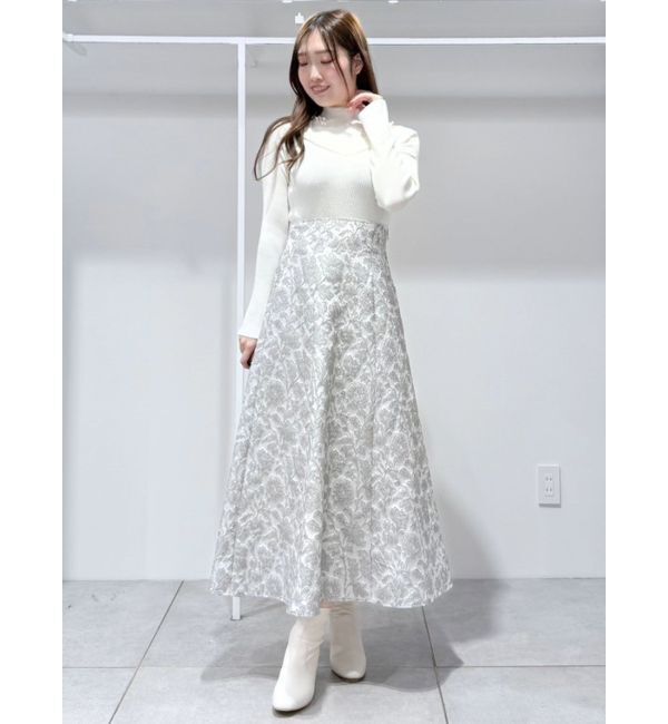MERCURYDUO「ラメジャカードフレアスカート」|スカート|