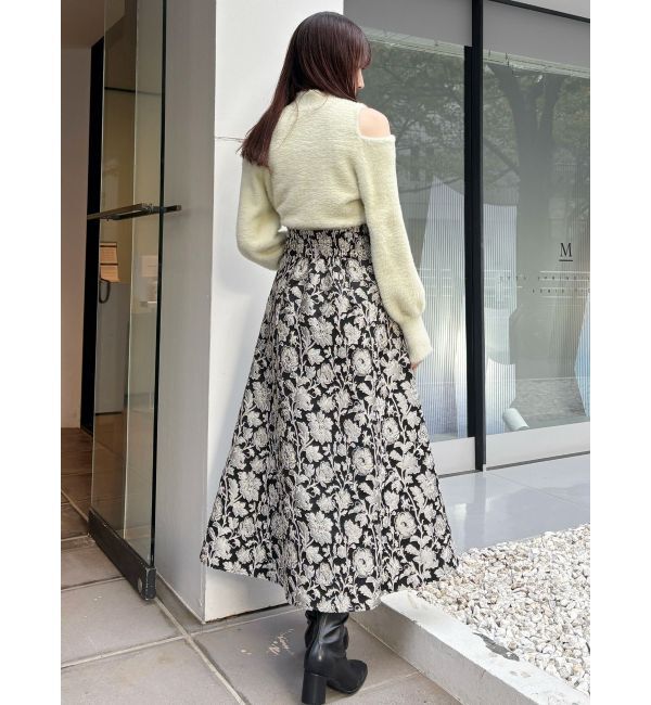 MERCURYDUO「ラメジャカードフレアスカート」|スカート|