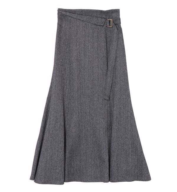 LAGUNAMOON「ウエストラペルツイードマーメイドスカート」|スカート|チャコールグレー