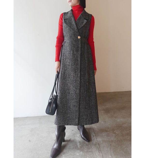 ツイードメタルボタンテーラードジャンパースカート（LAGUNAMOON